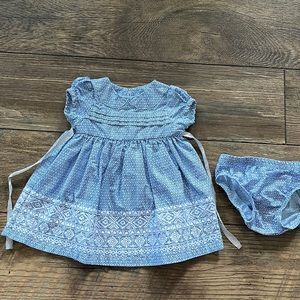 Blue Pattern Baby Dress